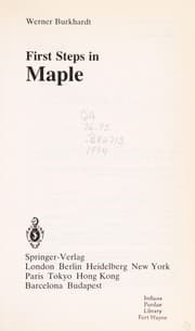 First steps in Maple