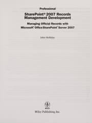 Professional SharePoint 2007 Records Management Development