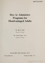 How to administer programs for disadvantaged adults