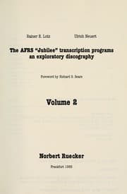 The AFRS "Jubilee" transcription programs
