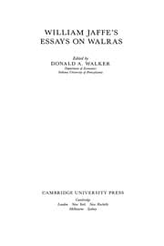 William Jaffe's essays on Walras
