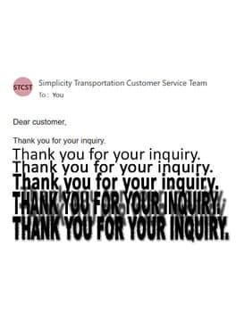 Thank You For Your Inquiry